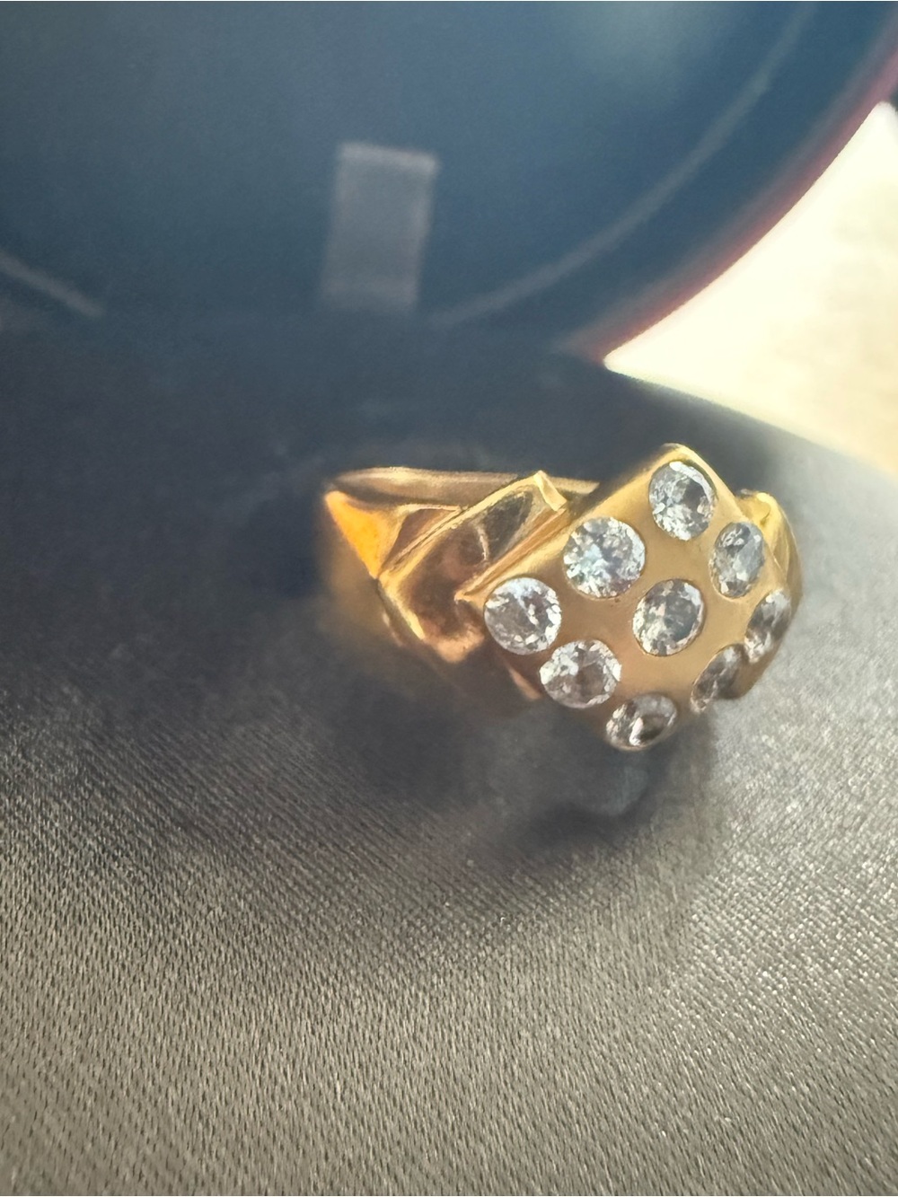 Rare 21k Solid Gold Vintage Dubai Geometric Star Cluster Ring Size 7.75 - 4.20g - Picture 6 of 12
